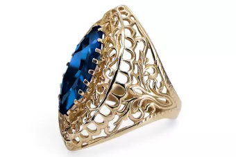 Кольцо Сапфир 14-кв Желтое золото Винтаж vrc090y